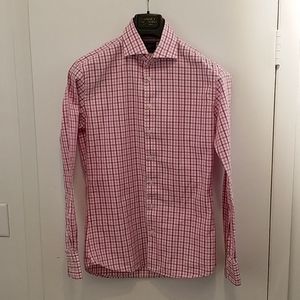 HACKETT PLAID PINK WHITE SHIRT PREMIUM COTTON